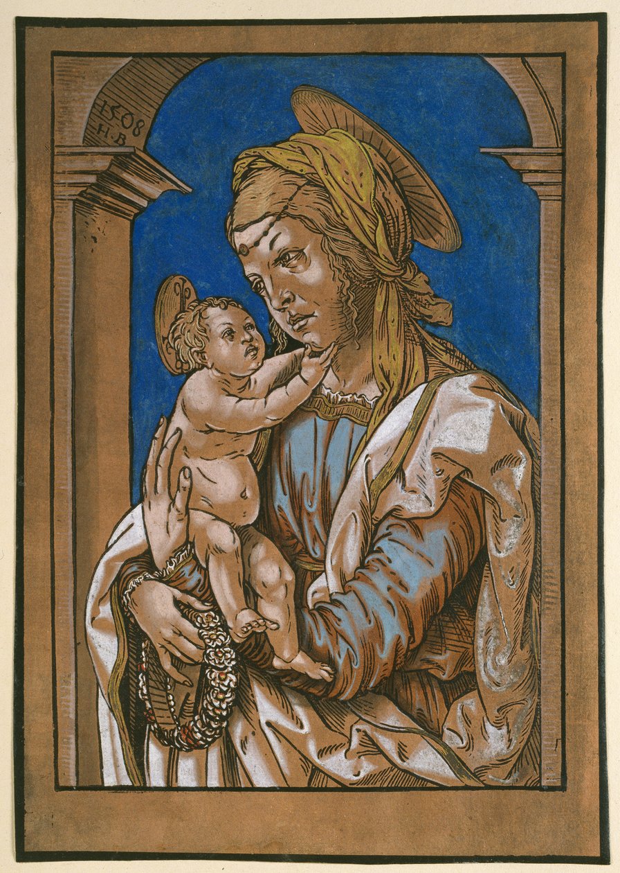 Madonna y el Niño bajo un arco, 1508 de Hans Burgkmair