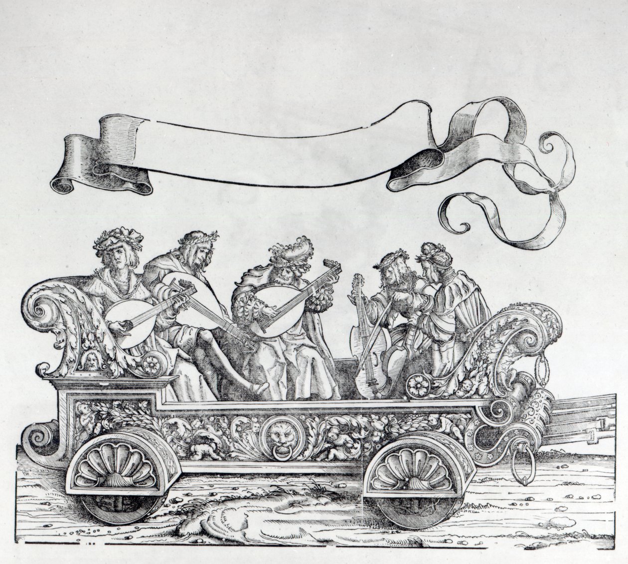 Escena de la procesión triunfal de Maximiliano, c.1516-18 de Hans Burgkmair