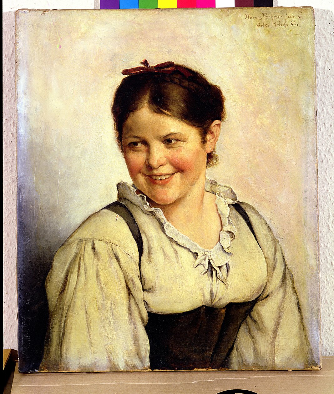 Una chica del campo, 1885 de Hans Fechner