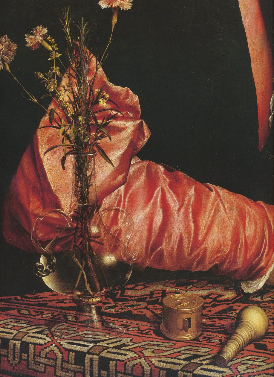 Retrato del comerciante Georg Gisze (detalle) de Hans Holbein