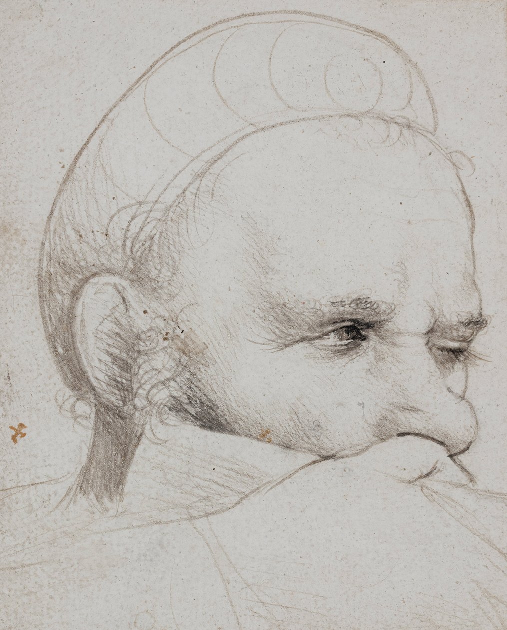 La cabeza de un ballestero apuntando de Hans Holbein the Elder