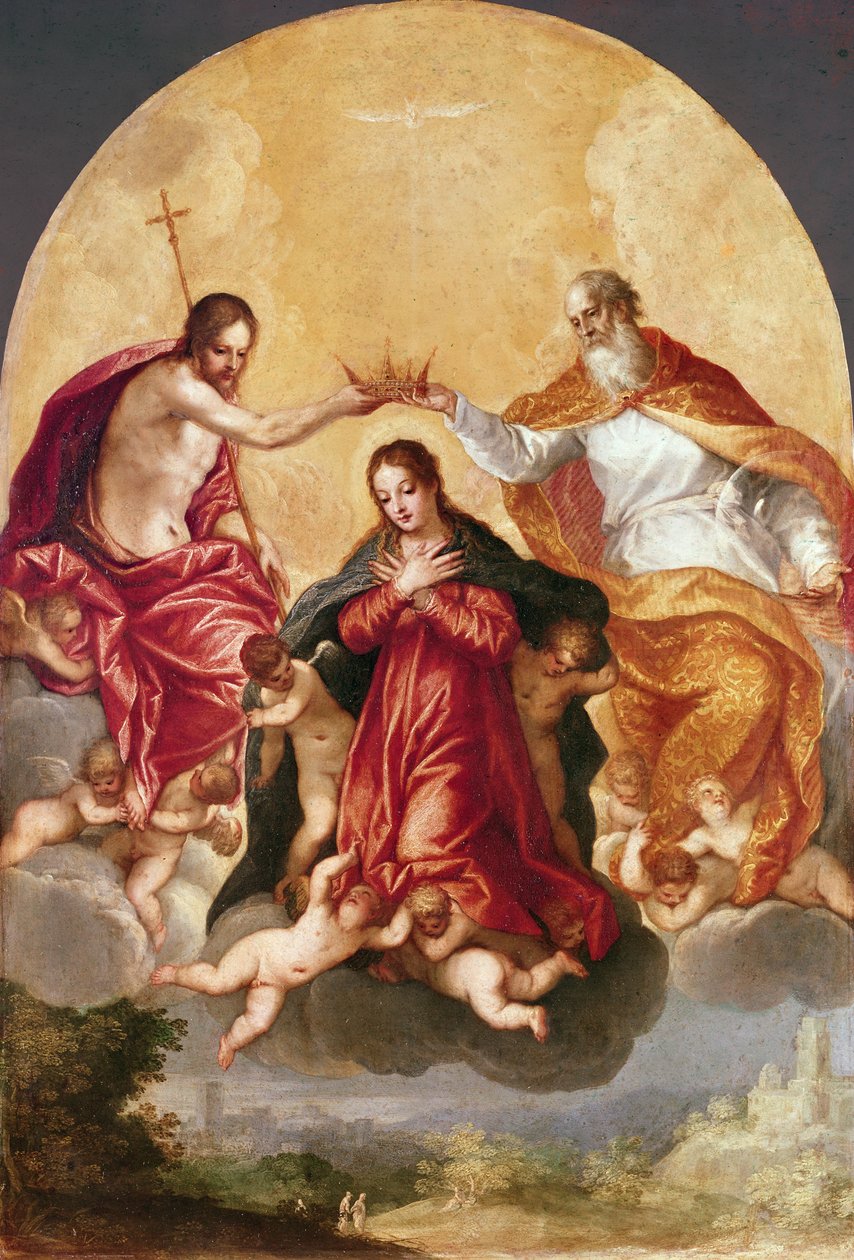 Coronación de la Virgen de Hans I or Johann Rottenhammer