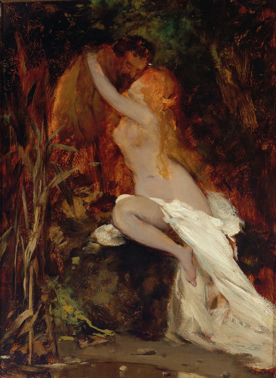 Fauno y ninfa de Hans Makart
