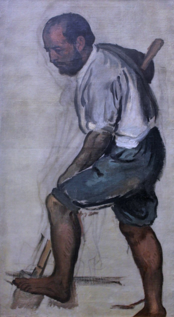 Hombre cavando. Estudio para un fresco en el Instituto Zoológico Alemán en Nápoles de Hans von Marées