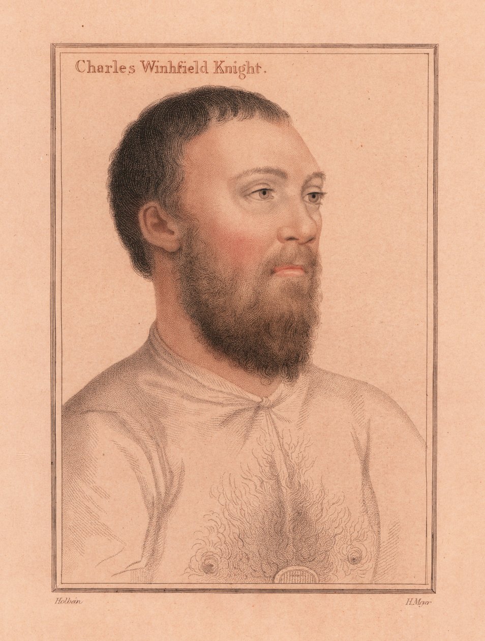 Charles Wingfield del castillo de Kimbolton, ,1812 (grabado) de Hans (after) Holbein the Younger