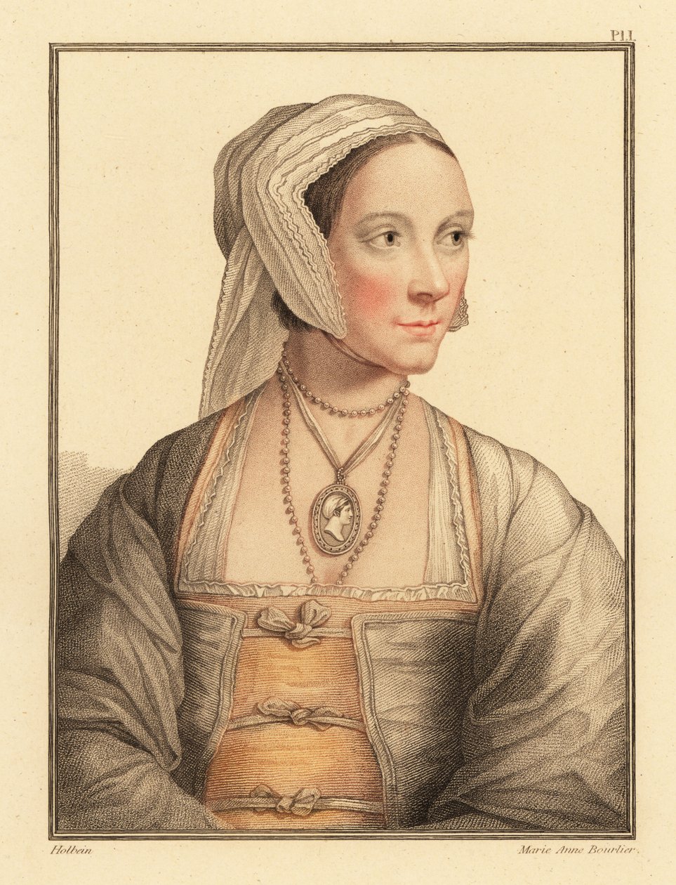 Cicely, hija de Sir Thomas More. ,1812 (grabado) de Hans (after) Holbein the Younger