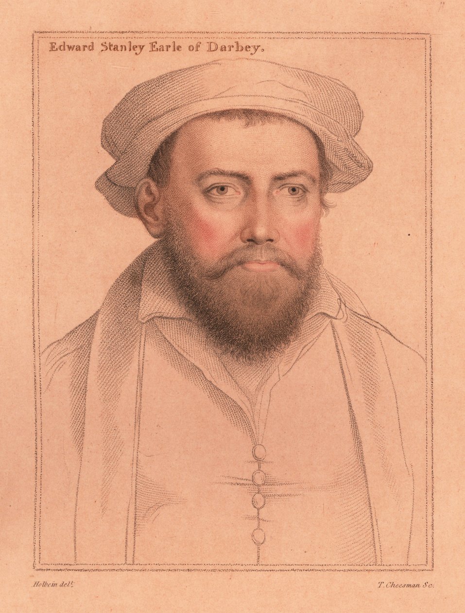 Edward Stanley, III Conde de Derby, 1812 (grabado) de Hans (after) Holbein the Younger