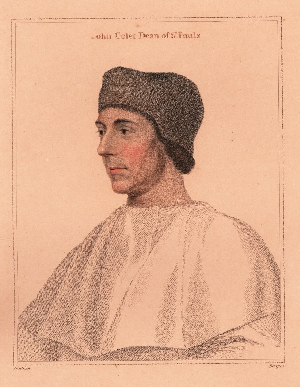 John Colet, deán de la catedral de San Pablo,1812 (grabado) de Hans (after) Holbein the Younger