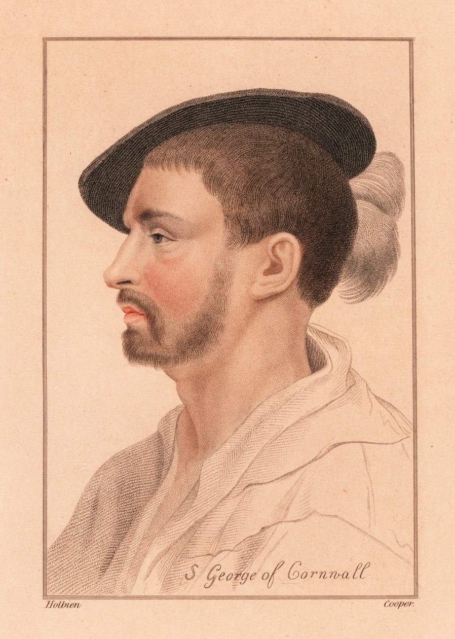 Simon George de Quocoute, Cornualles,1812 (grabado) de Hans (after) Holbein the Younger