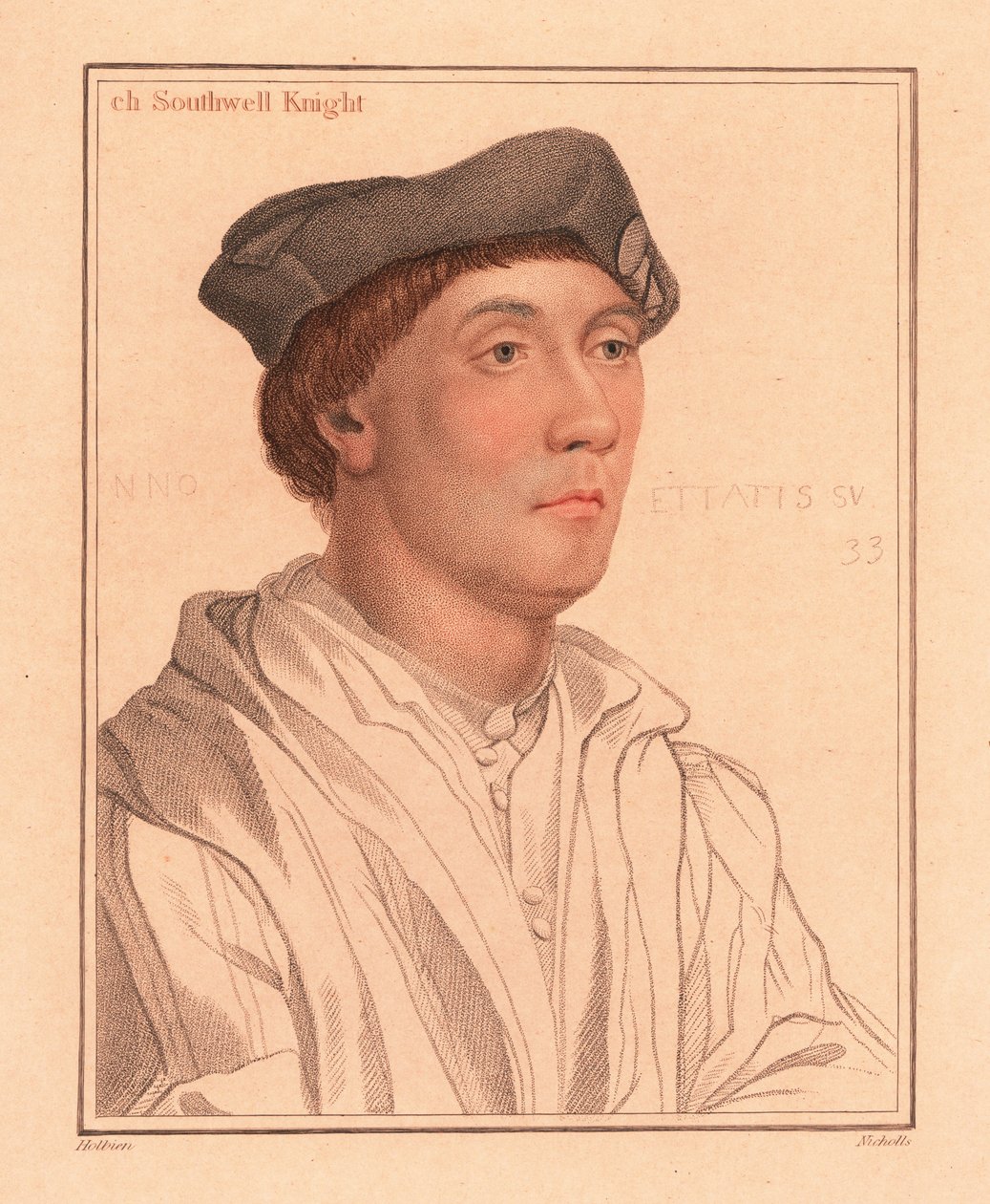 Sir Richard Southwell, Consejero Privado inglés,1812 (grabado) de Hans (after) Holbein the Younger