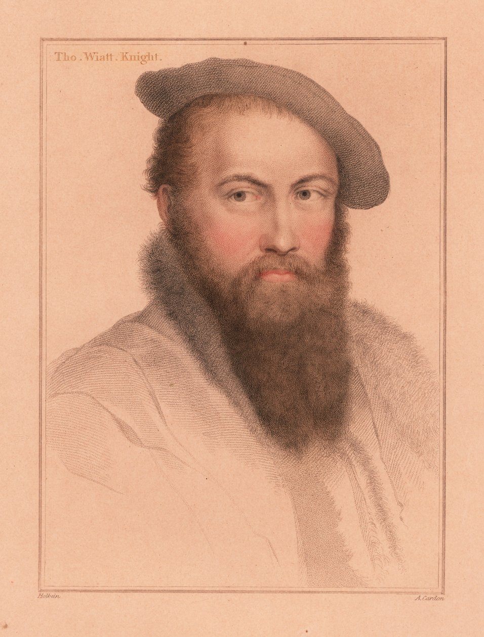 Sir Thomas Wyatt, embajador y poeta inglés.,1812 (grabado) de Hans (after) Holbein the Younger