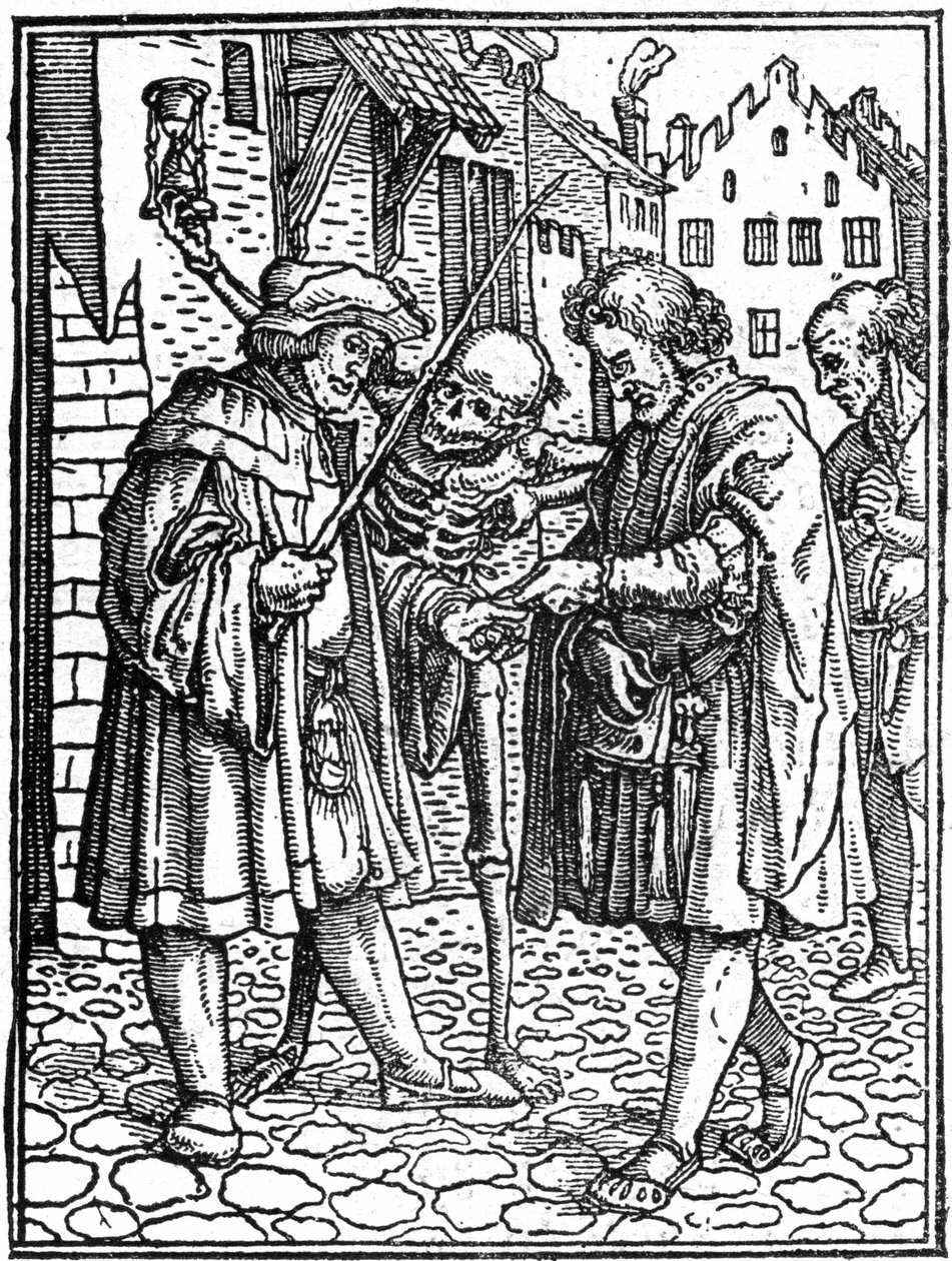 La muerte fingida de Hans Holbein el Joven (1497-1543): el abogado (grabado) de Hans (after) Holbein the Younger