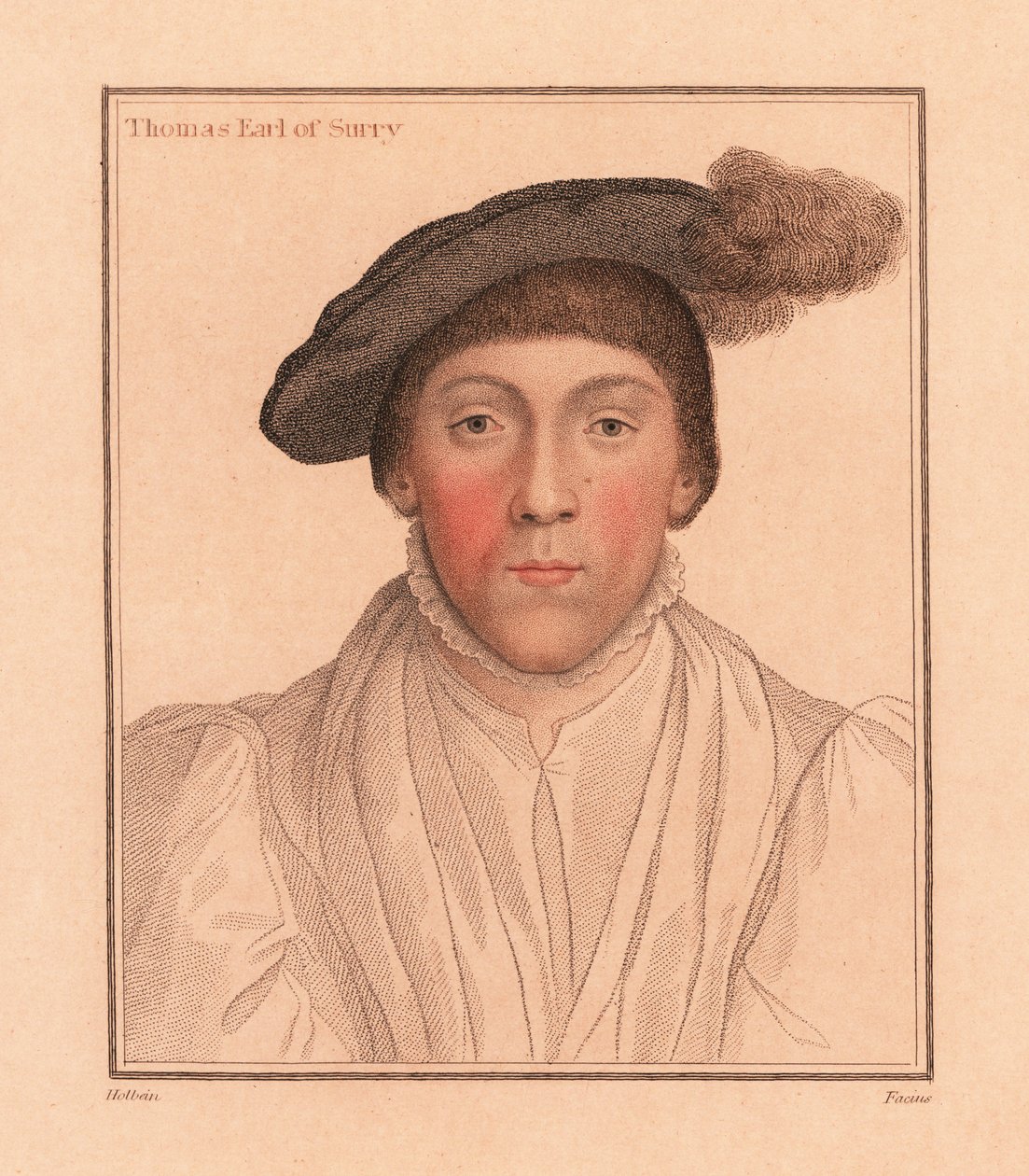 Thomas Howard, Conde de Surrey, 1812 (grabado) de Hans (after) Holbein the Younger