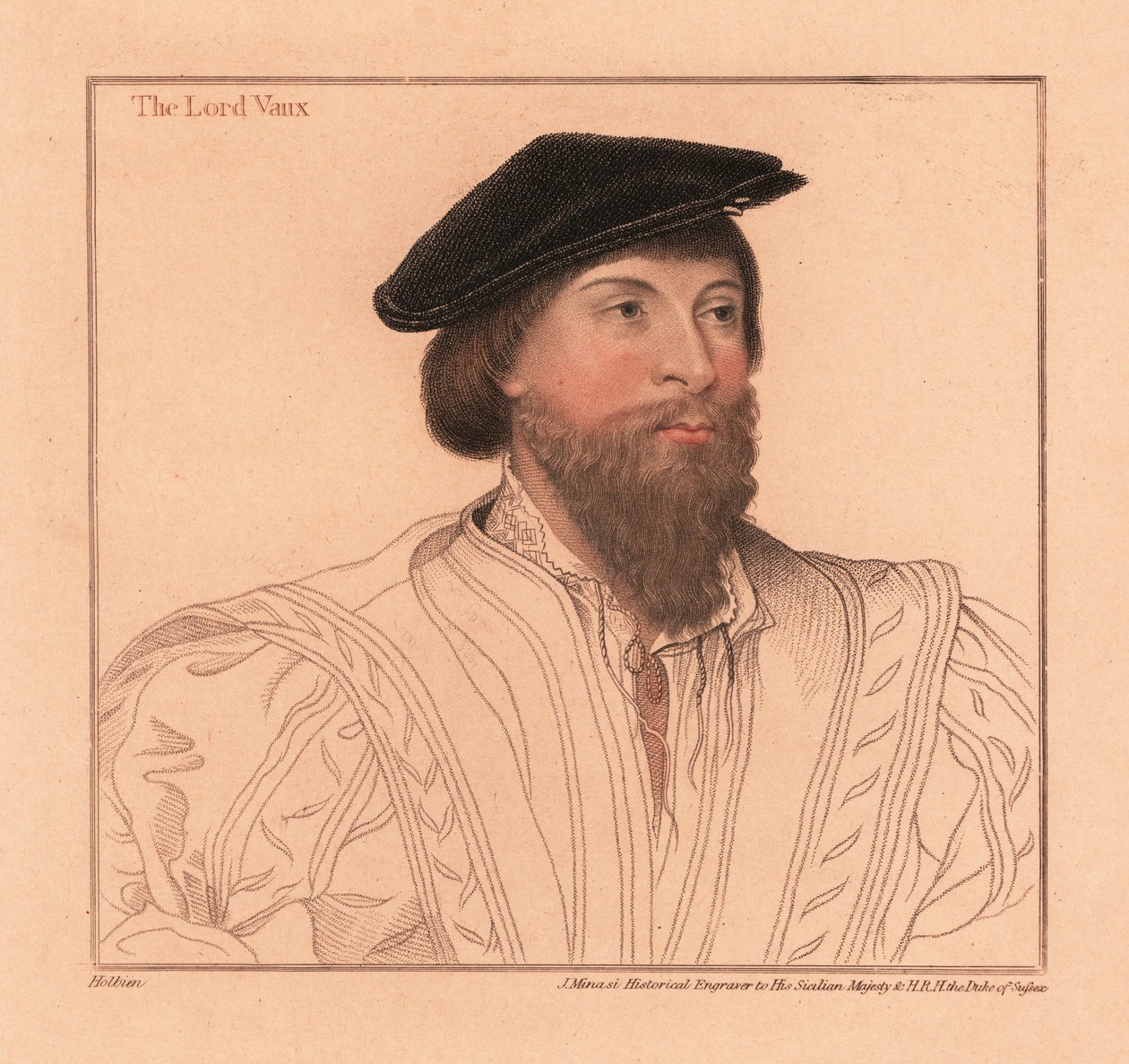 Thomas Vaux, poeta y noble inglés. ,1812 (grabado) de Hans (after) Holbein the Younger
