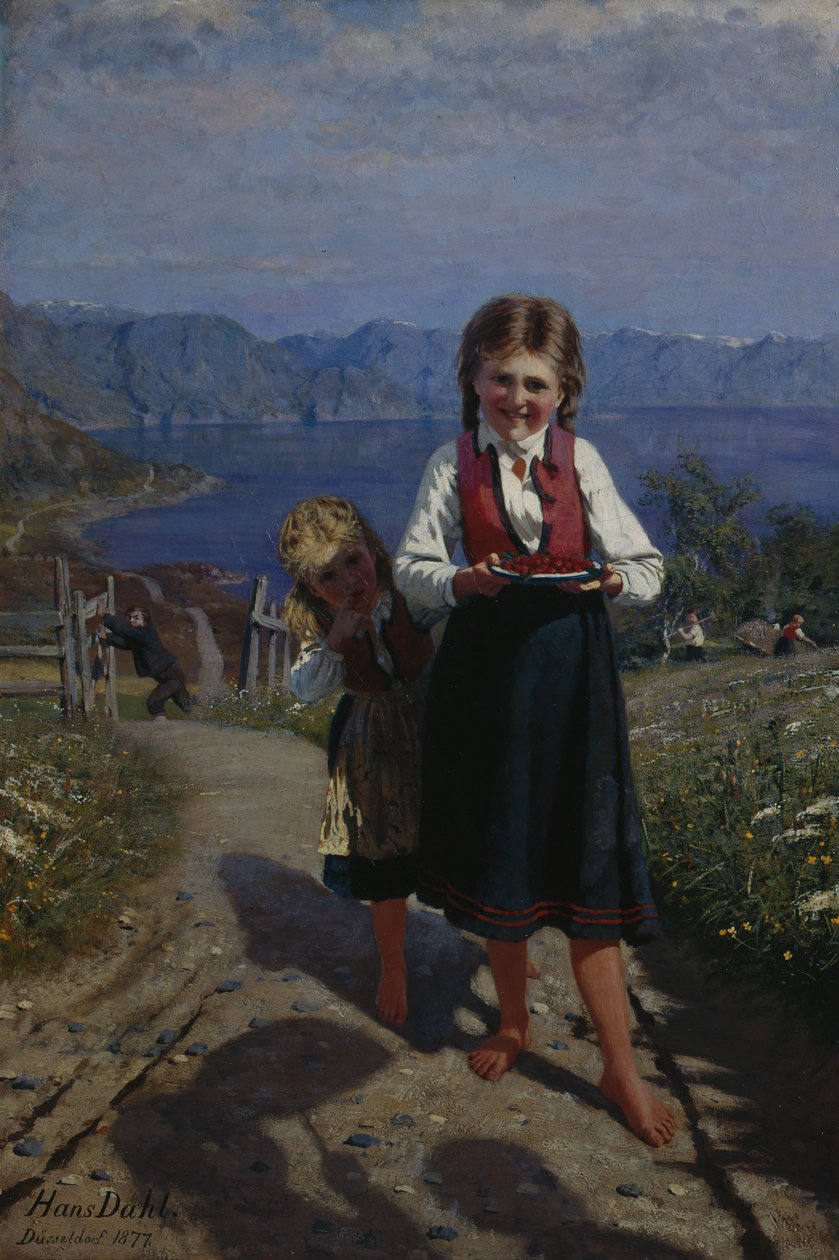 Dos hermanas con fresas de Hans Andreas Dahl