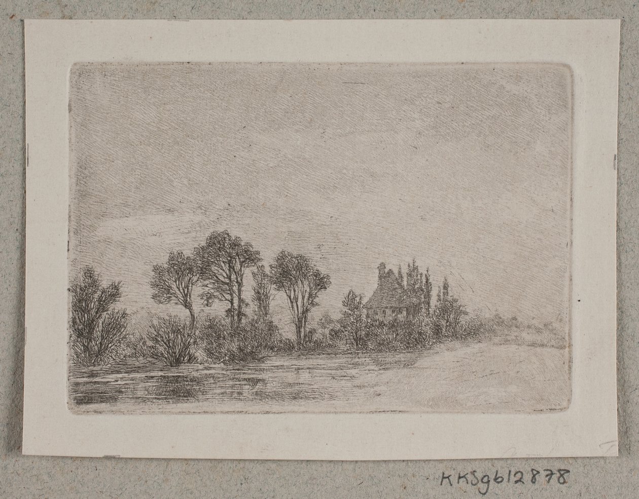Paisaje con árboles junto a un río de Hans Anton Thiele