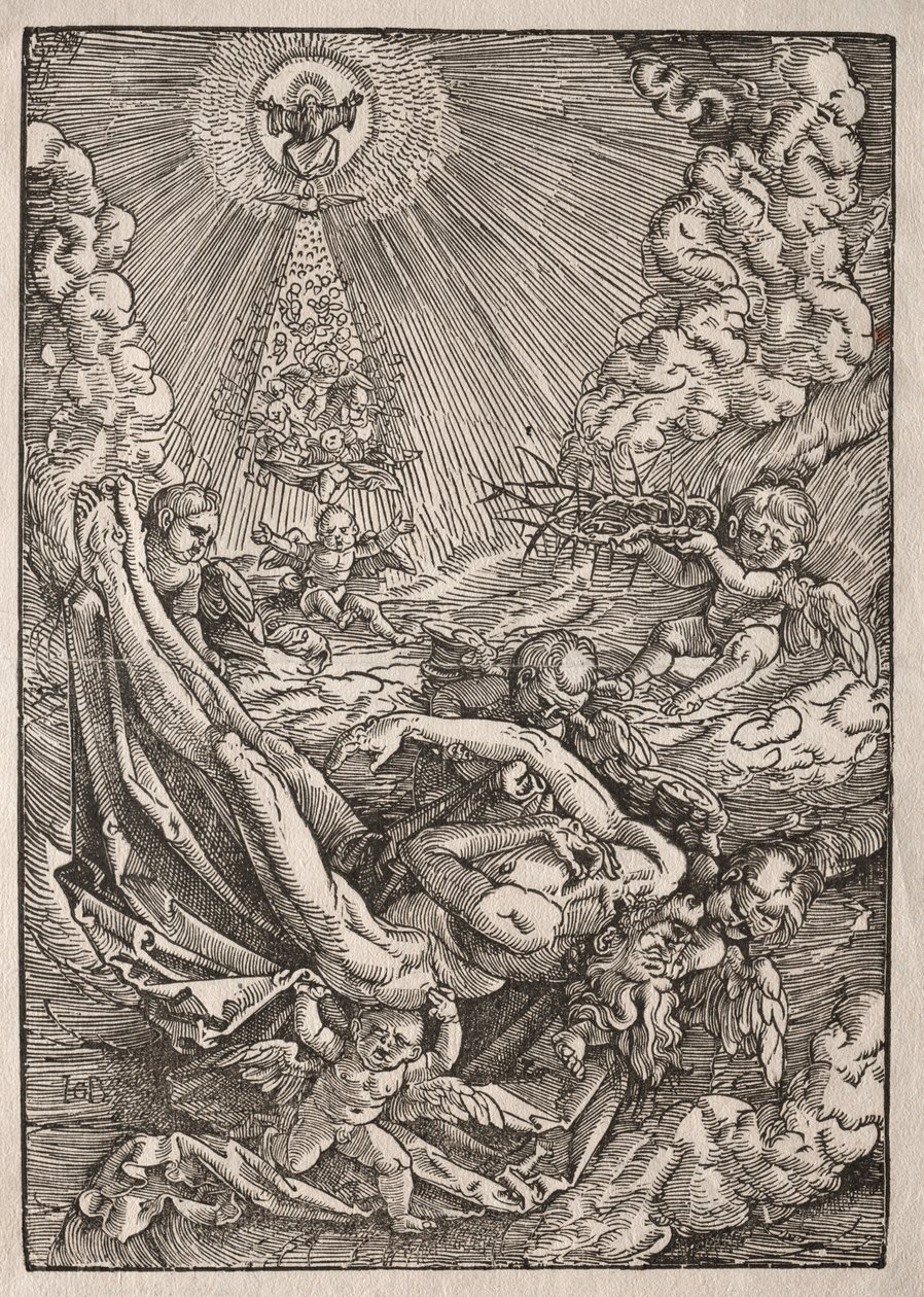 Cristo llevado al cielo por ángeles, c. 1515-1517 de Hans Baldung