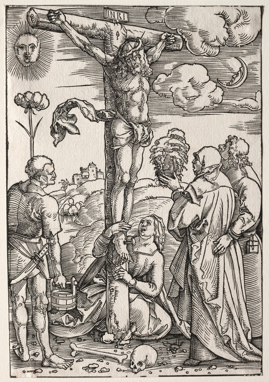 Cristo en la cruz con María, San Juan, María Magdalena y San Esteban, 1505 de Hans Baldung