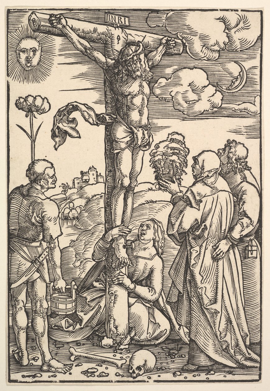 Cristo en la Cruz con la Virgen y los Santos Longinos, María Magdalena y Juan, 1505 de Hans Baldung