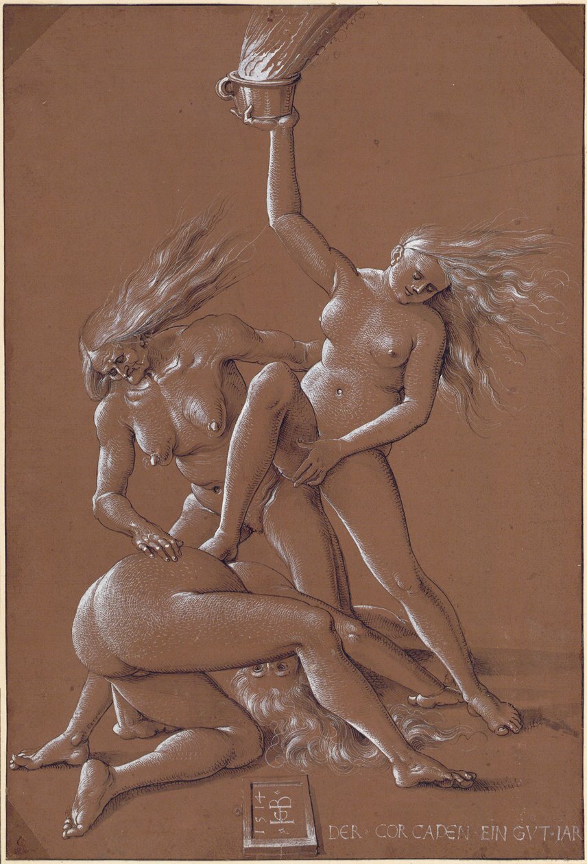 Saludo de Año Nuevo con Tres Brujas, 1514 de Hans Baldung