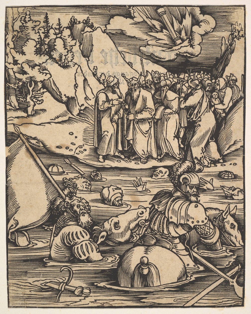 Los egipcios cruzando el Mar Rojo, de Das Buch Granatapfel, 1511 de Hans Baldung