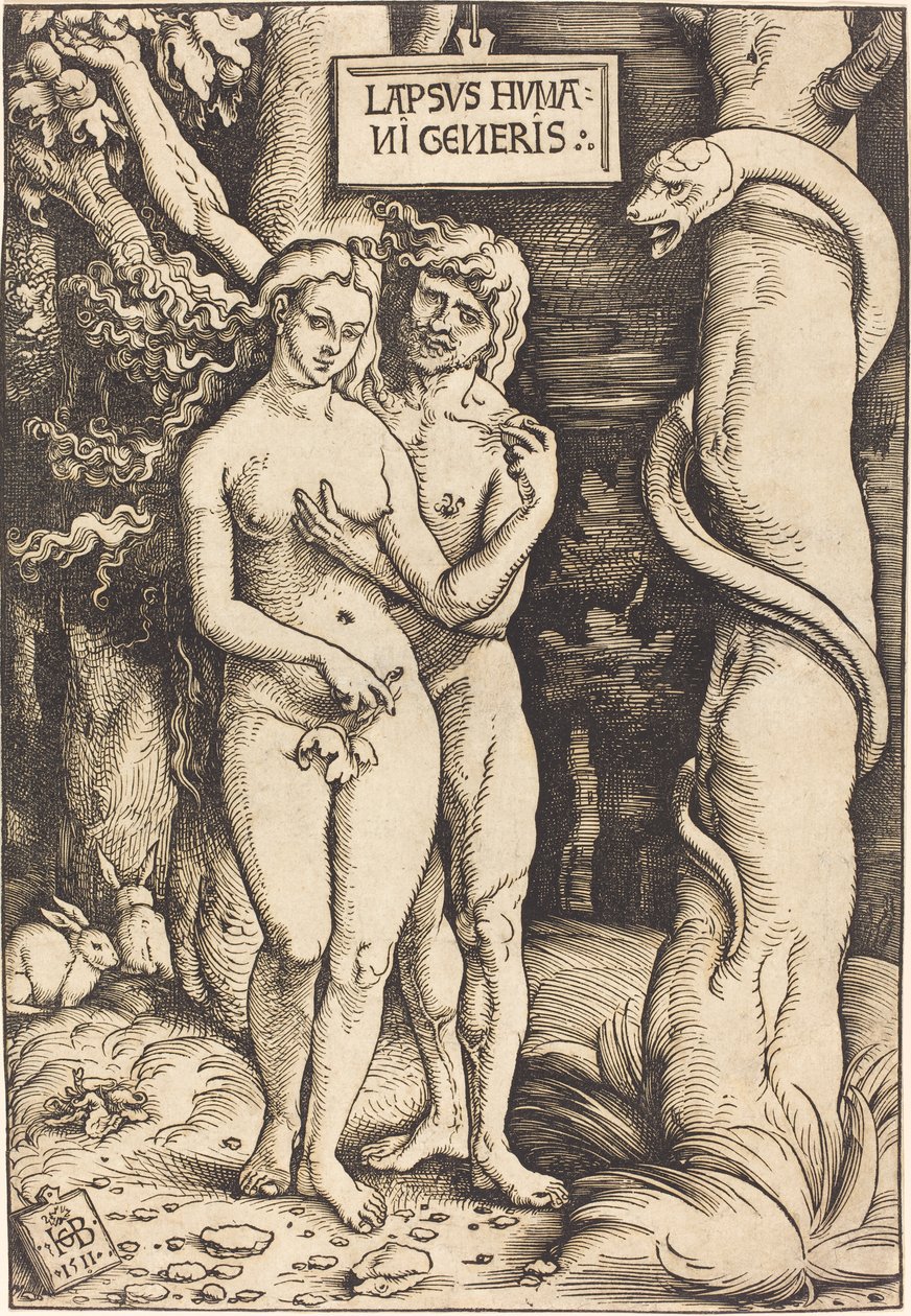 Adán y Eva, 1511 de Hans Baldung Grien