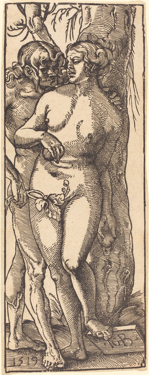 Adán y Eva, 1519 de Hans Baldung Grien