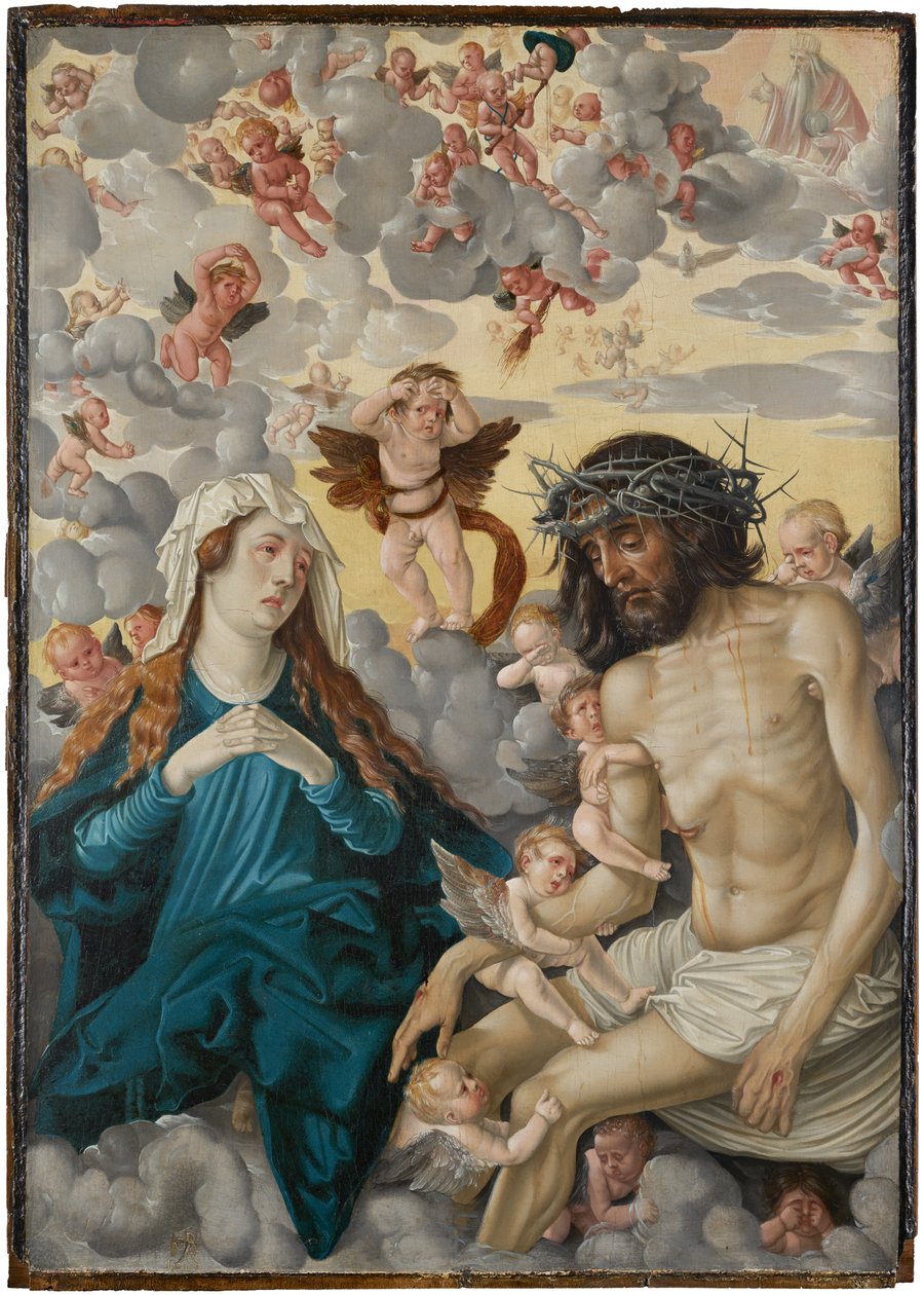 Cristo como Varón de dolores, llorado por María y los ángeles de Hans Baldung Grien