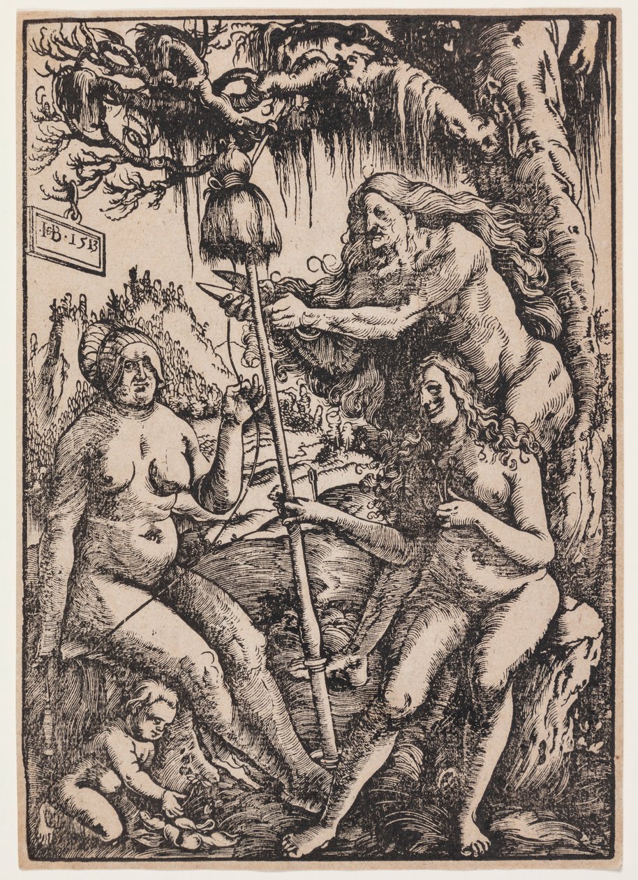 Las tres Parcas Láquesis, Átropos y Cloto de Hans Baldung Grien