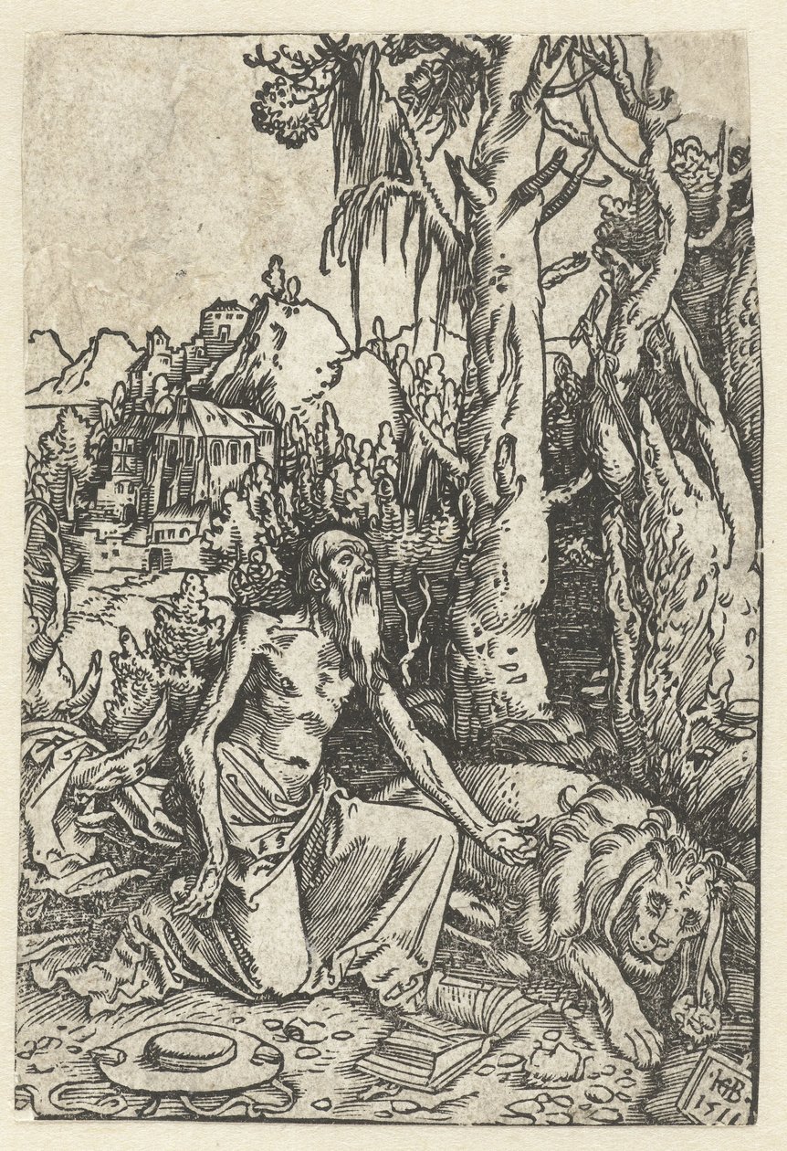 San Jerónimo como penitente en el desierto de Hans Baldung Grien