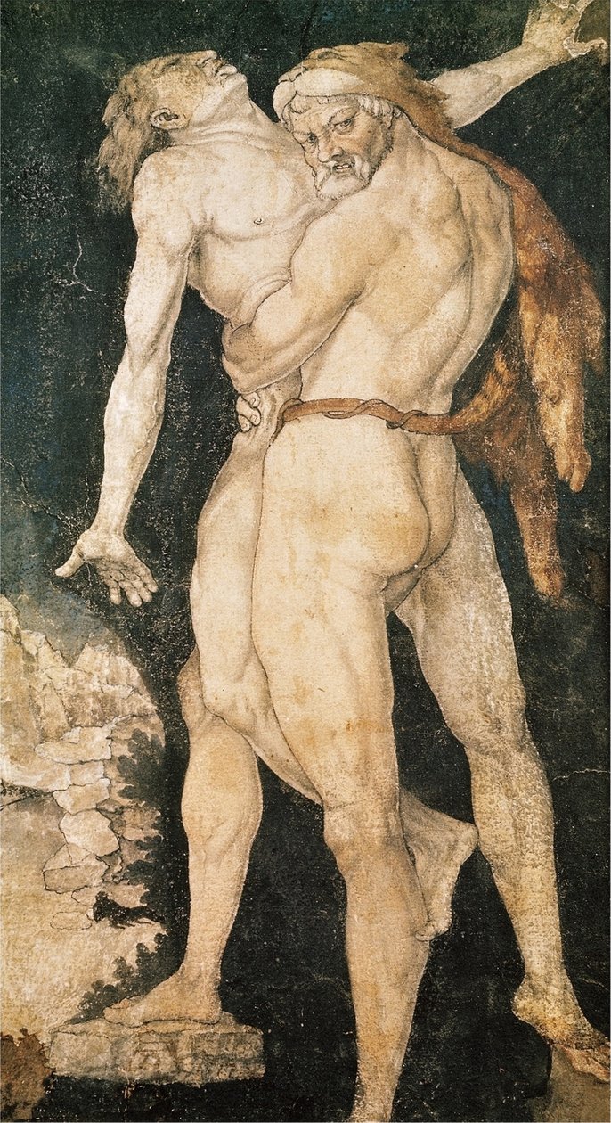 Heracles y Anteo de Hans Baldung Grien