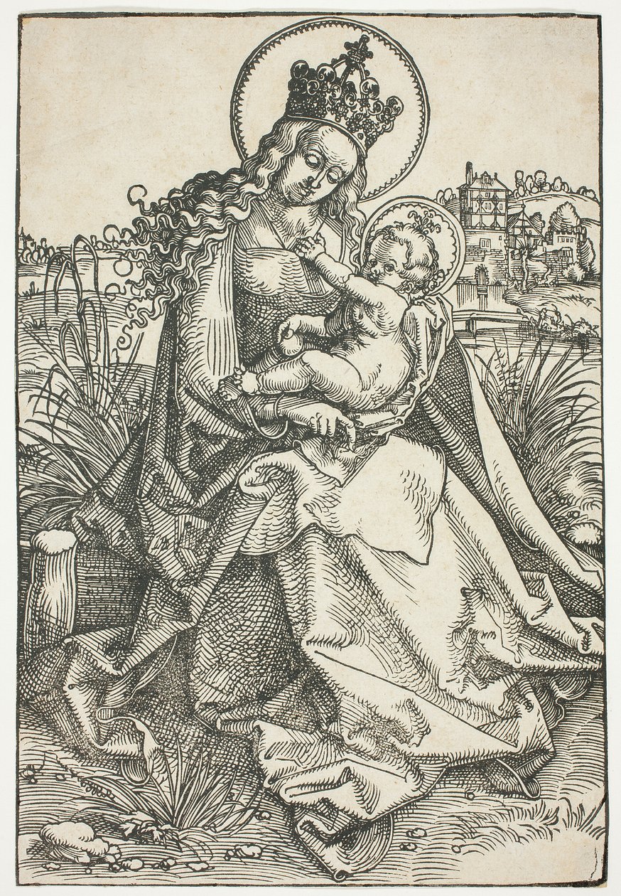 Madonna y el Niño en un banco de hierba de Hans Baldung Grien