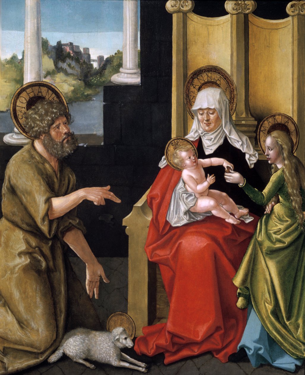 Santa Ana con el Niño Jesús, la Virgen y San Juan Bautista de Hans Baldung Grien