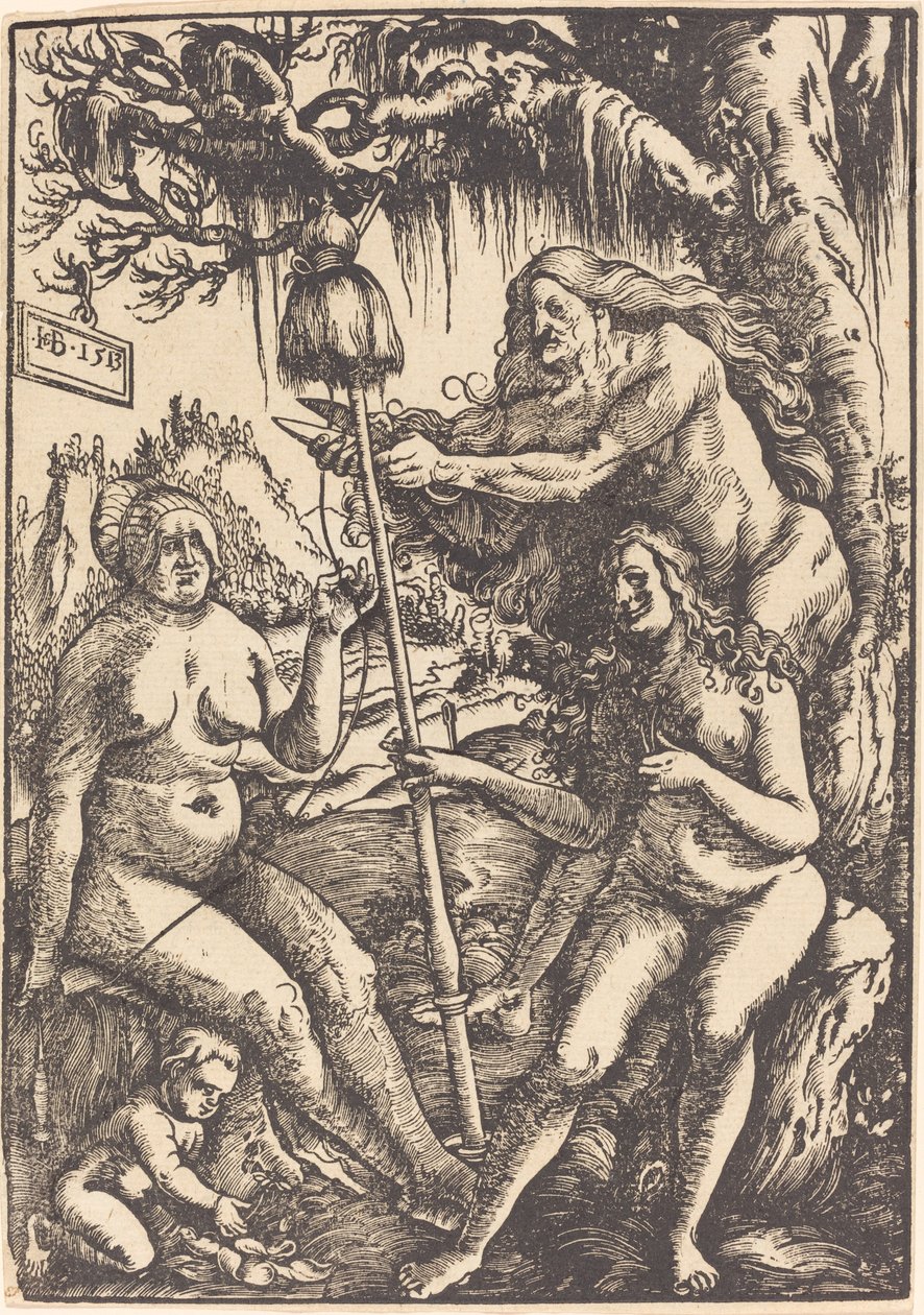 Las tres Parcas: Láquesis, Átropos y Cloto de Hans Baldung Grien