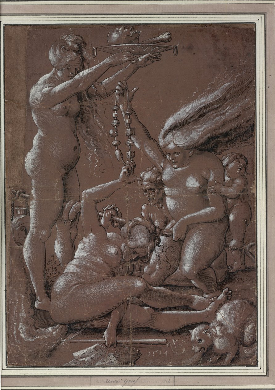 El Sábado de las Brujas (Después de Hans Baldung) por Urs Graf (c. 1485-1527/28) de Hans Baldung Grien