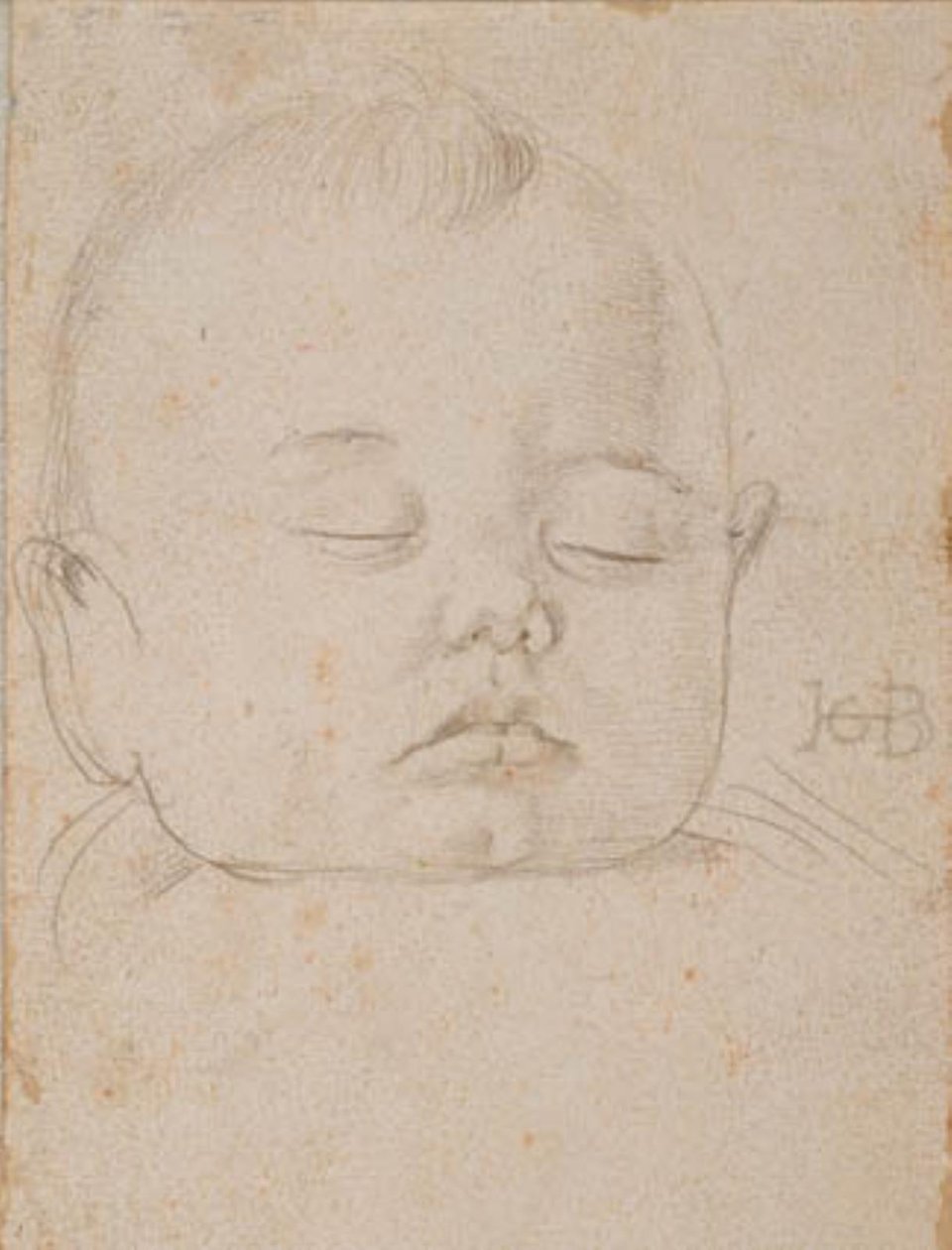 La Cabeza de un Niño Dormido, de Frente de Hans Baldung Grien