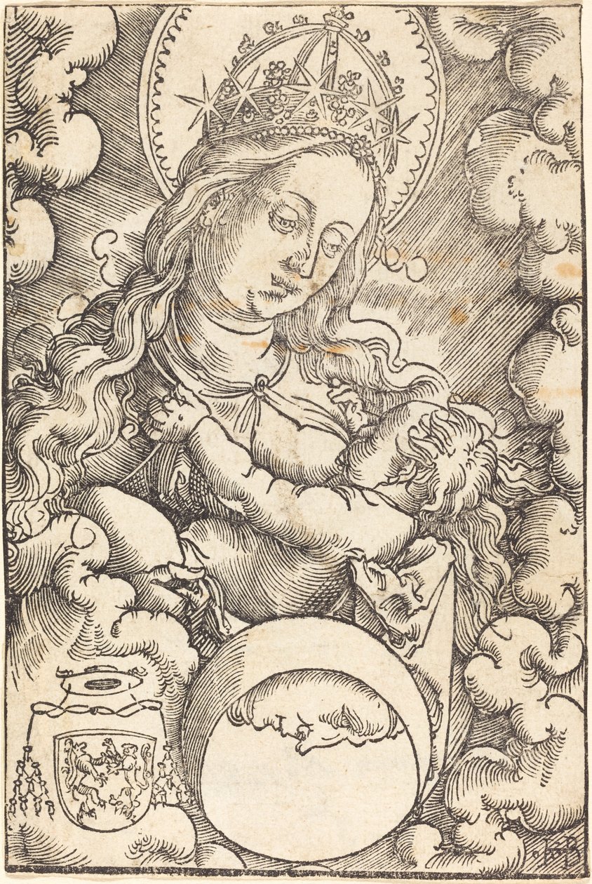 Virgen y niño en las nubes de Hans Baldung Grien
