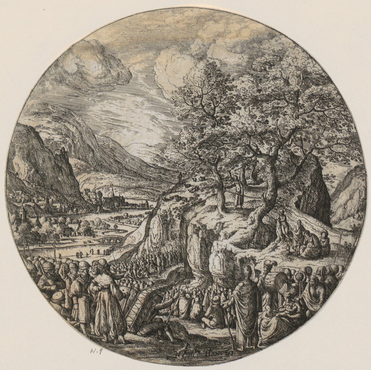 Juan el Bautista predicando en el desierto de Hans Bol