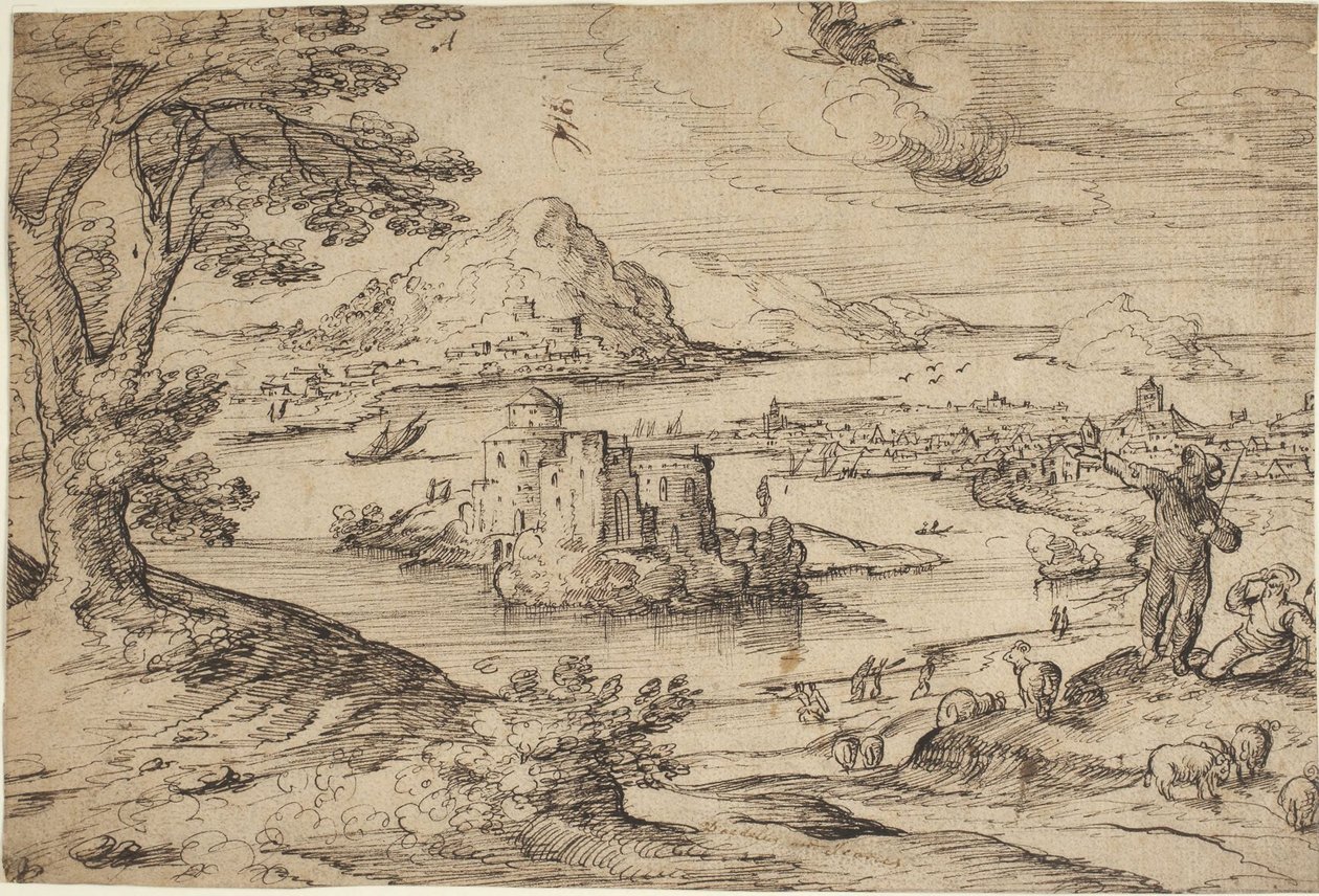 Paisaje con la caída de Ícaro de Hans Bol
