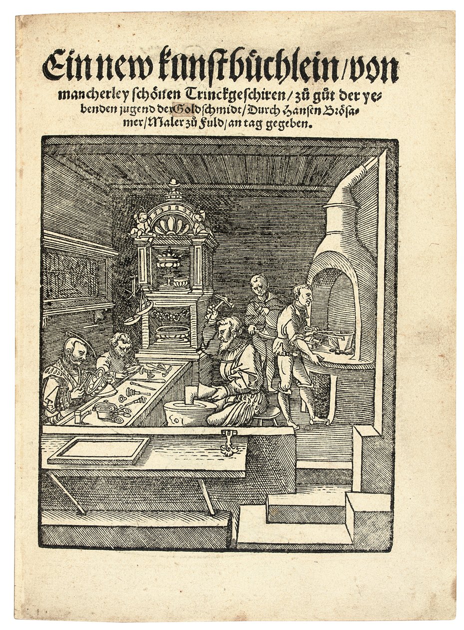 Taller de orfebre, c. 1538 de Hans Brosamer