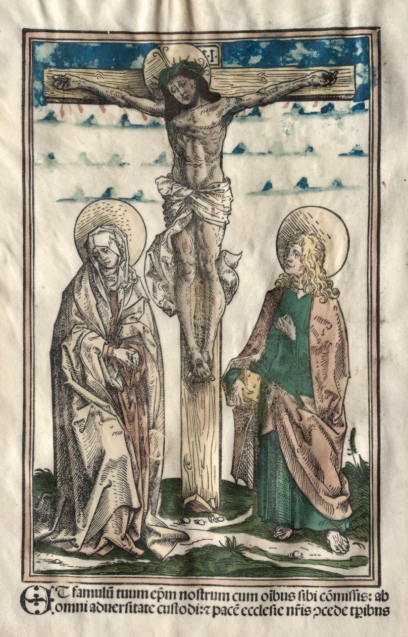 Cristo en la cruz entre María y Juan, 1502 de Hans Burgkmair