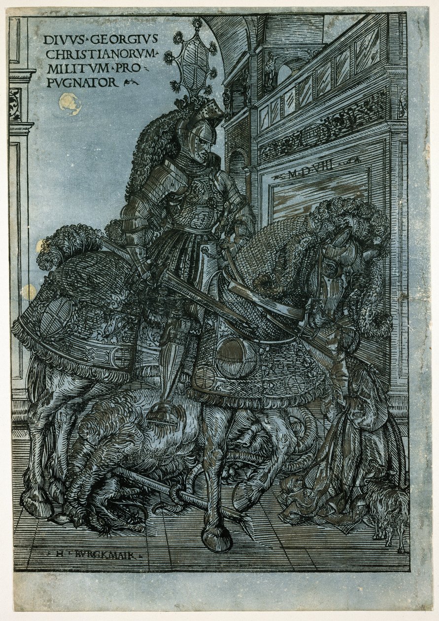 San Jorge a caballo, 1508 de Hans Burgkmair