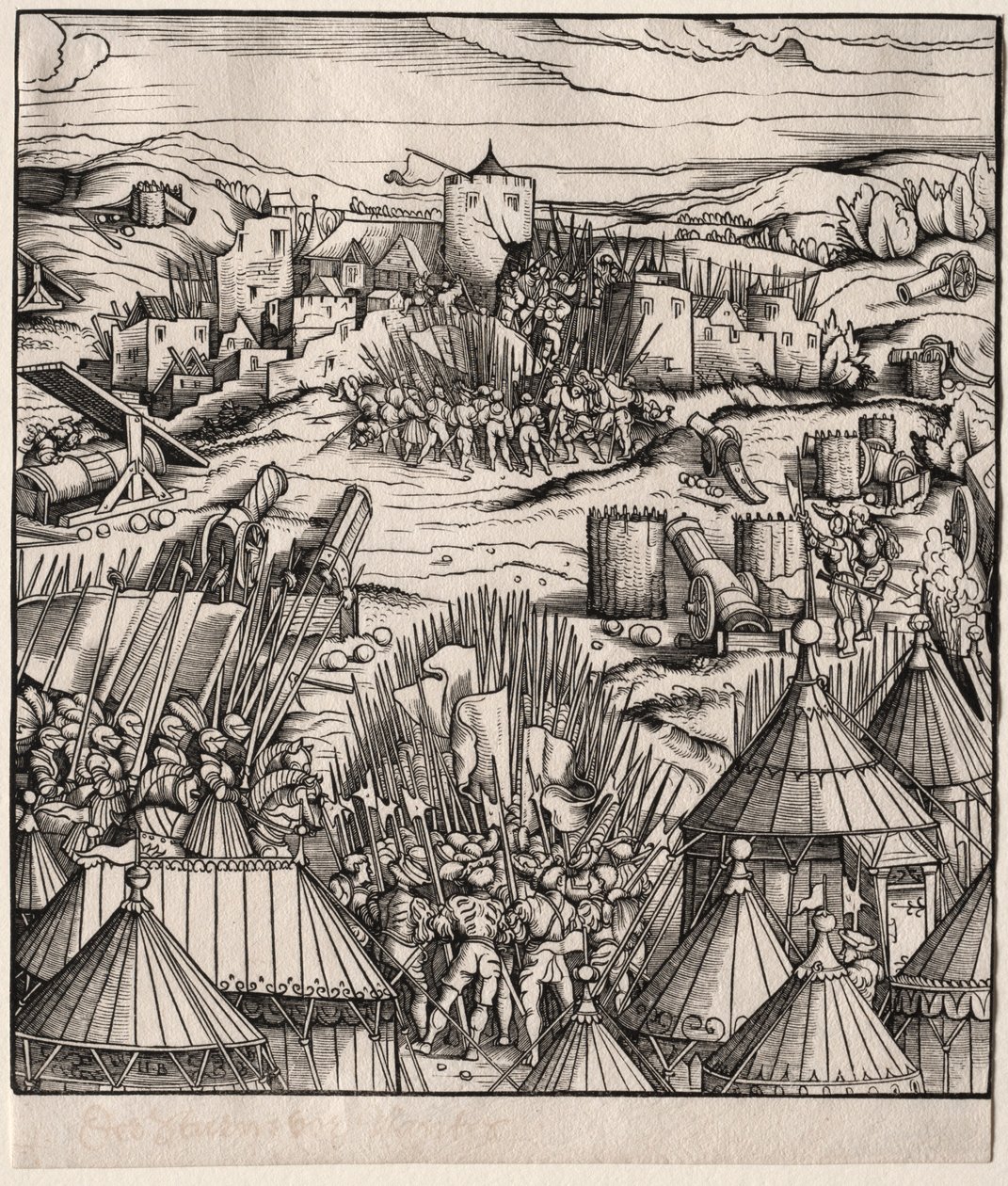 El asalto de Nantes, 1512-1515. de Hans Burgkmair