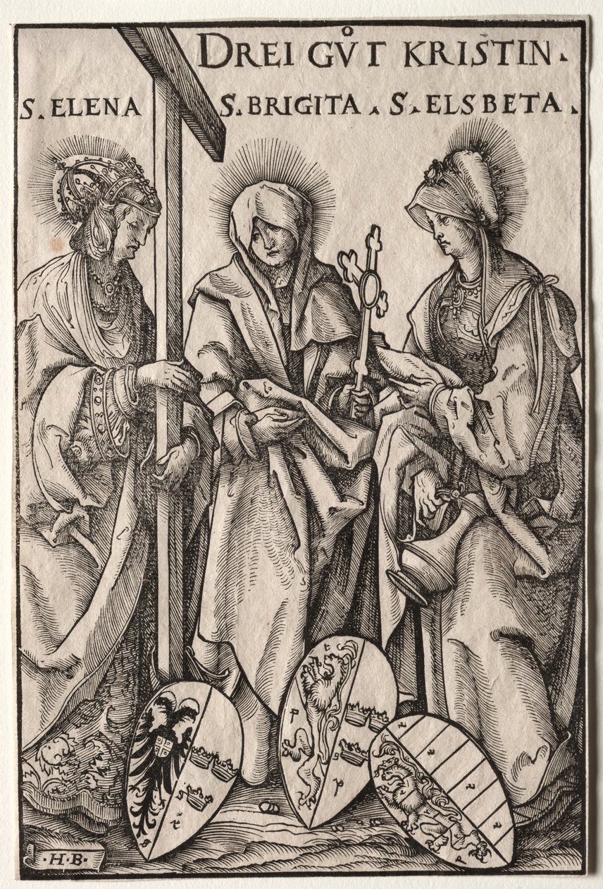 Las Tres Heroínas Cristianas: Santas Elena, Brígida y Isabel de Hans Burgkmair