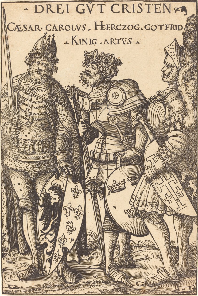 Carlomagno, Arturo y Godofredo de Hans Burgkmair I
