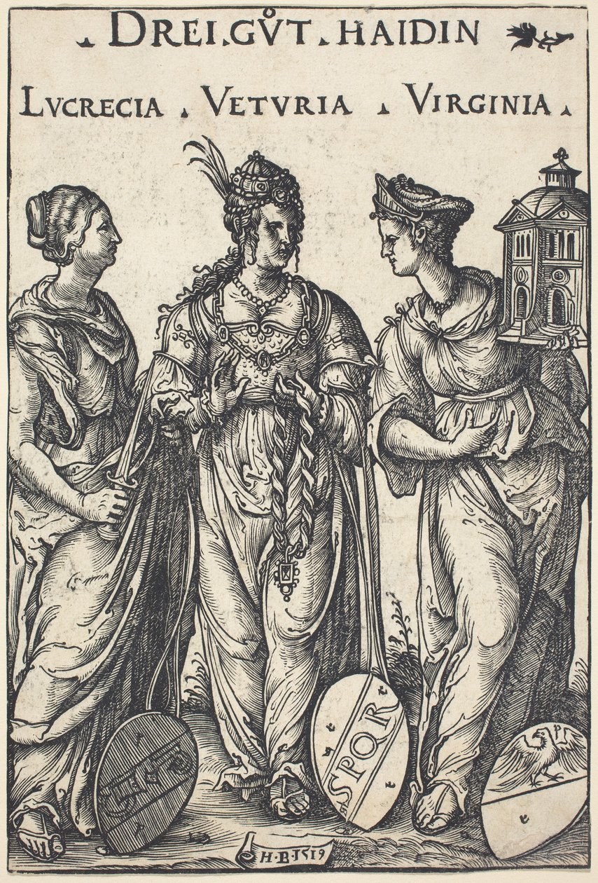 Lucrecia, Veturia y Virginia de Hans Burgkmair I