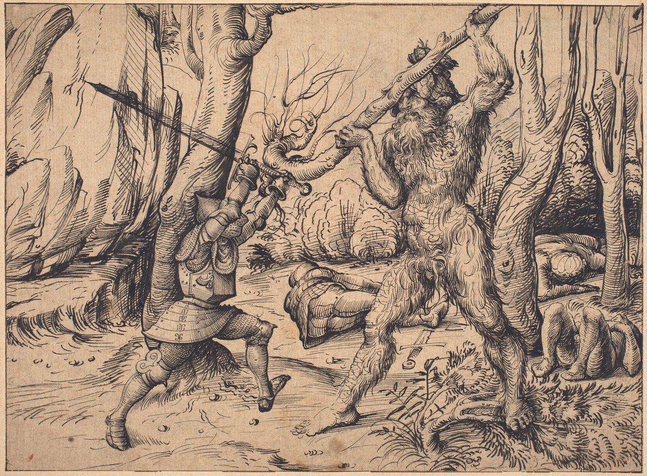 La Lucha en el Bosque de Hans Burgkmair I