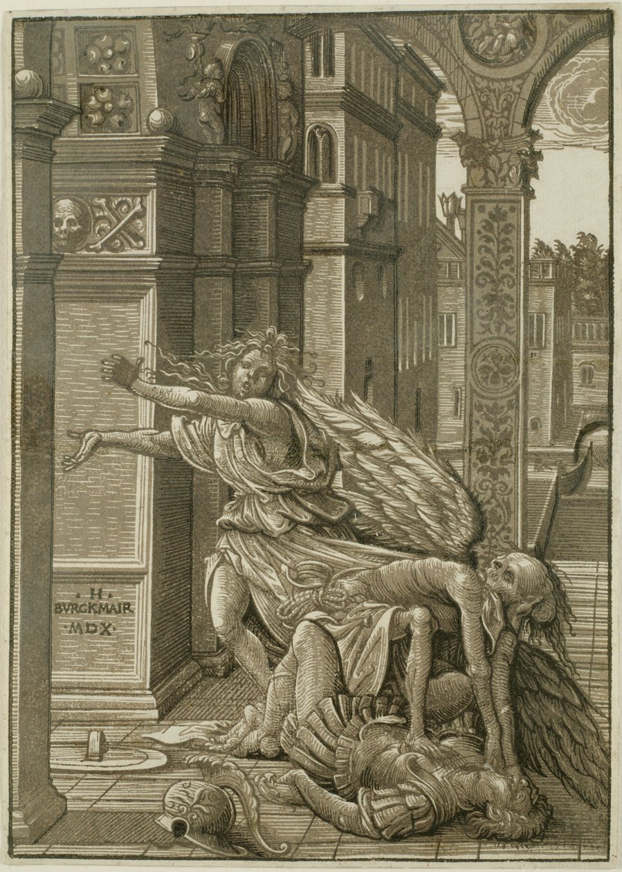 Amantes sorprendidos por la muerte de Hans Burgkmair the Elder
