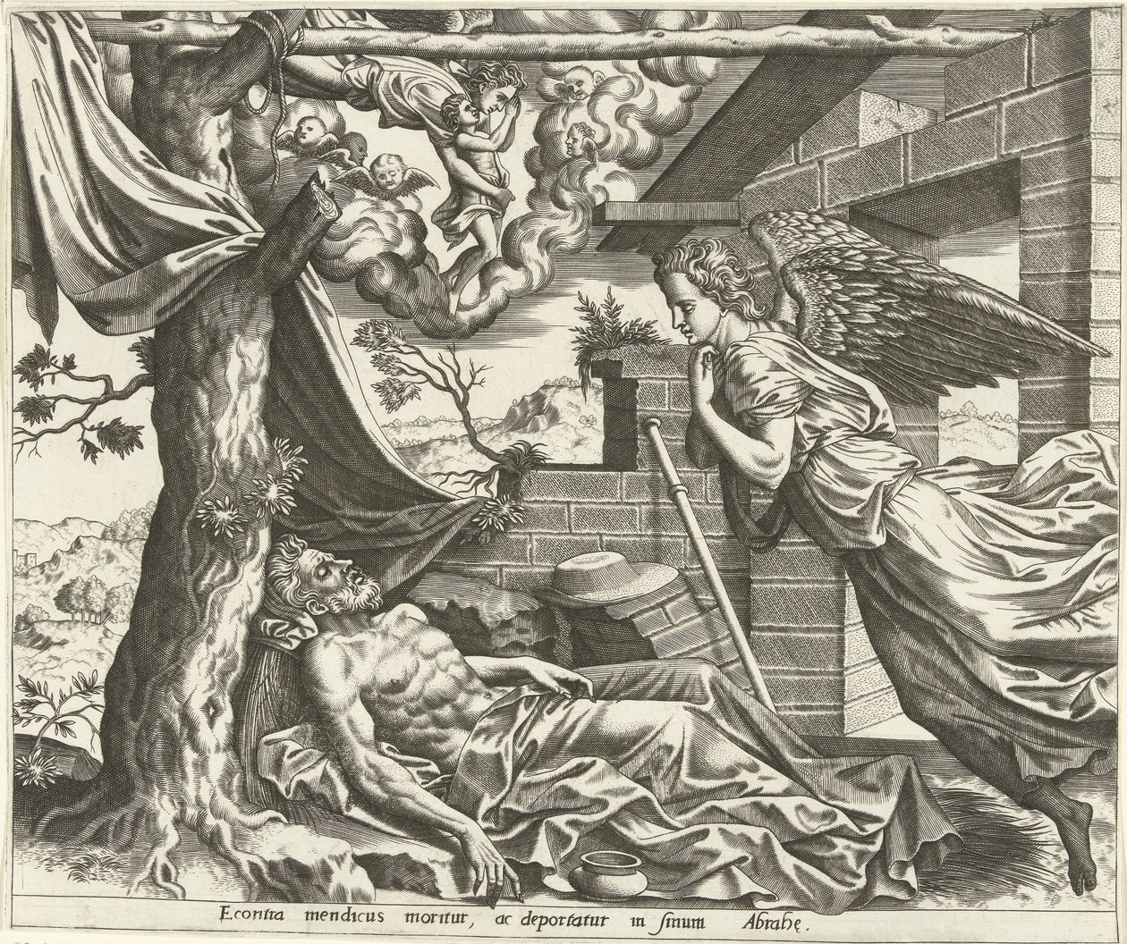 La muerte de Lázaro La historia de Lázaro y el hombre rico (título de la serie) de Hans Collaert (I) (possibly)