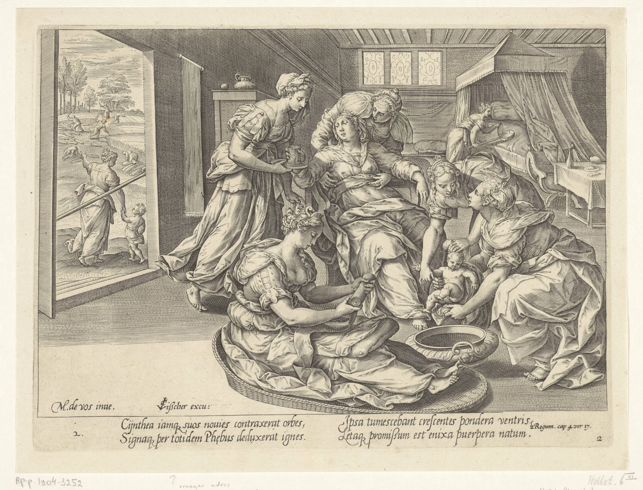 Nacimiento del hijo de la mujer sunamita La historia de Eliseo y la mujer sunnemita (título de la serie) de Hans Collaert (I)